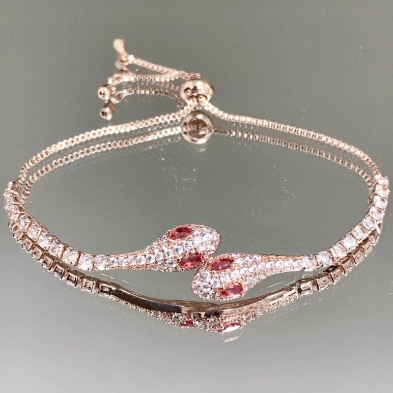 Zircon Snake-shaped Flower Light Luxury High-grade Bracelets