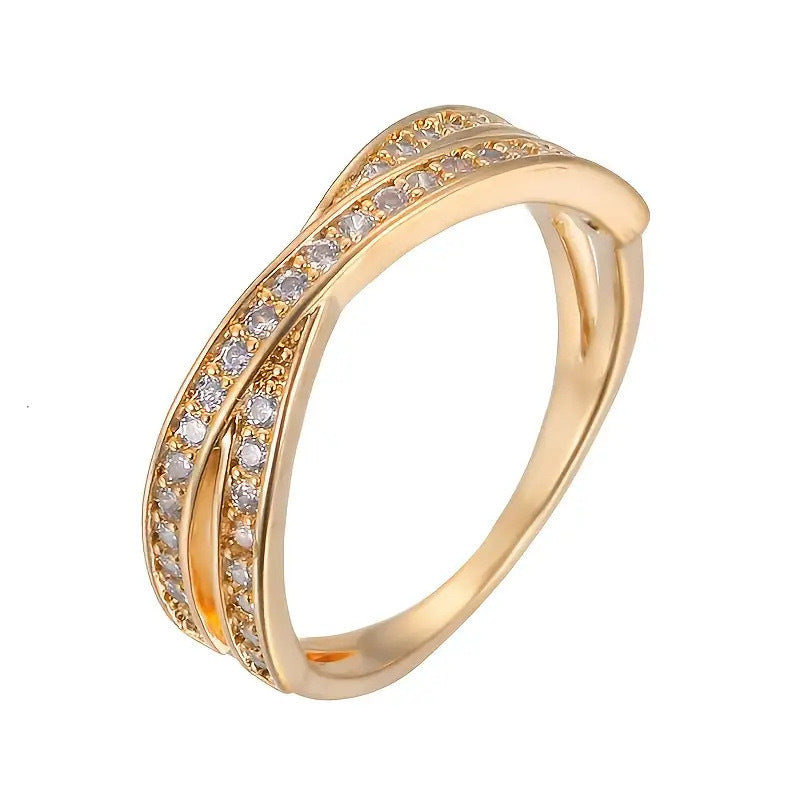 Women's & Men's Unique Cross Shape Design Micro Inlaid Zircon Rings