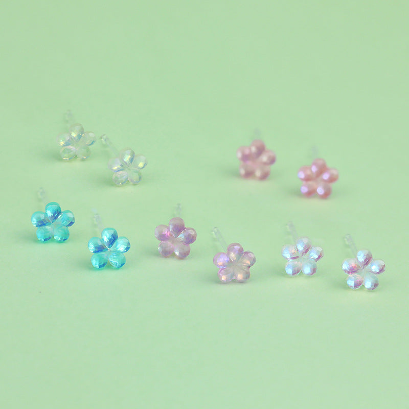 Fairy Flower Resin Summer Style Sweet Simple Temperament Stud Earrings