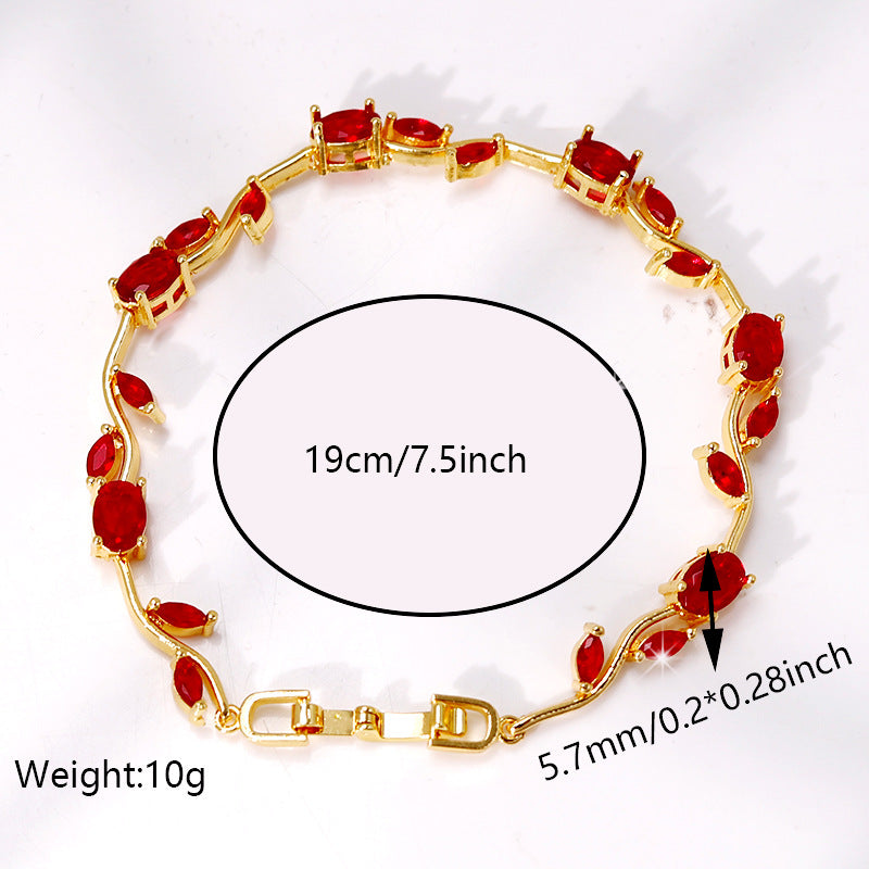 Horse Eye Zircon Gold-plated Copper Female Light Luxury Minority Style Bracelet
