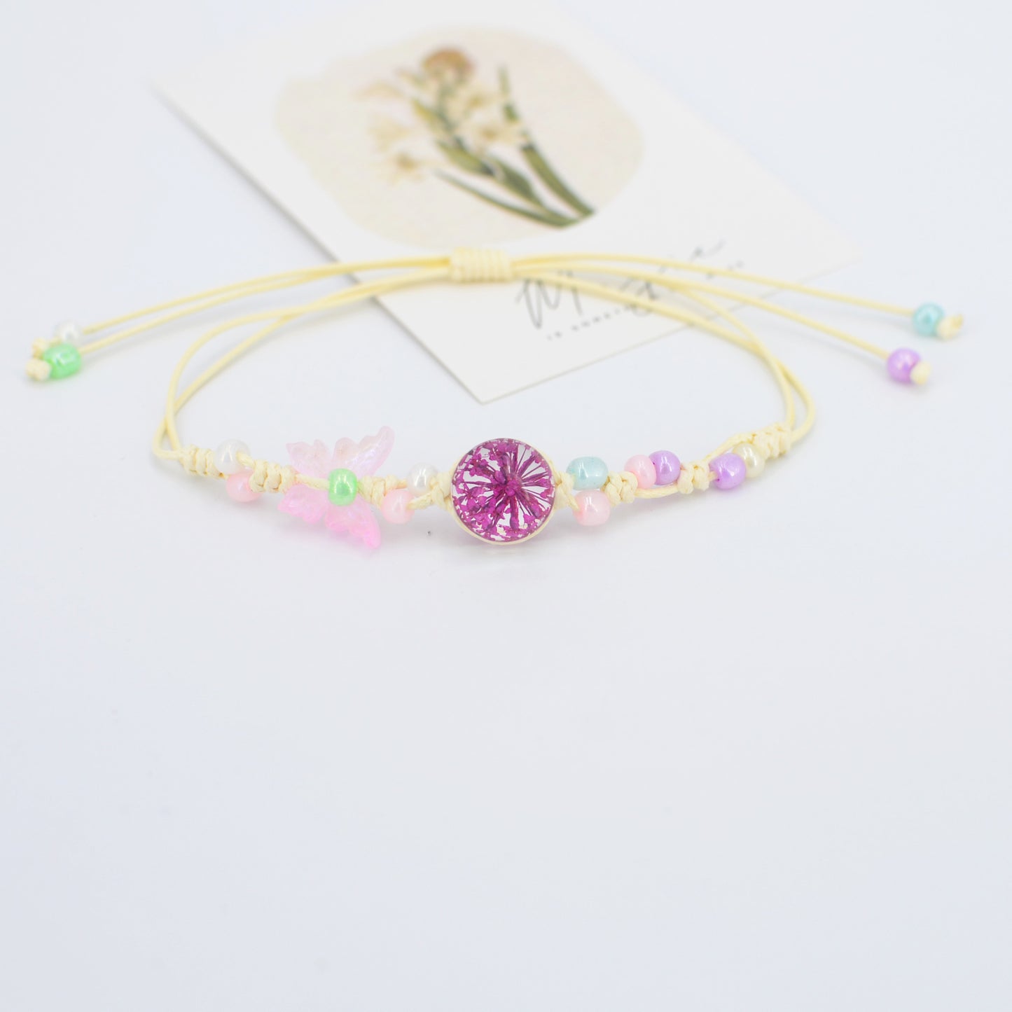 Dried Flower Preserved Fresh Real Butterfly Bracelet