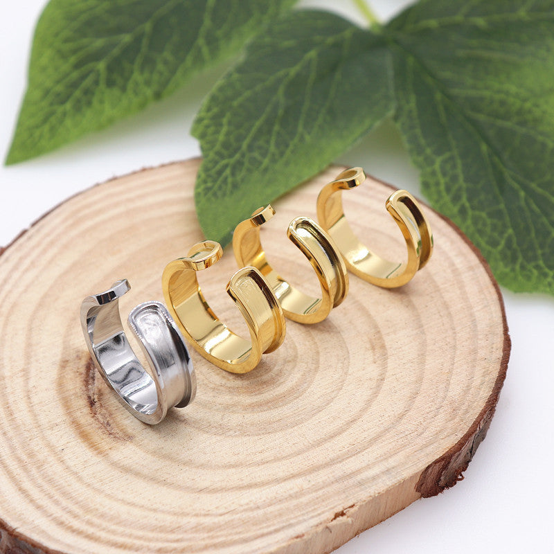 Opening Stainless Steel Groove Veneer Simple Hardware Ring