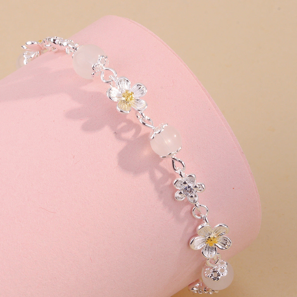 Women's Flower Simple Imitation Chalcedony Fashion Small Fresh Bracelet