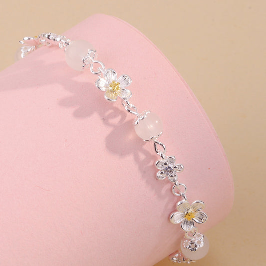 Women's Flower Simple Imitation Chalcedony Fashion Small Fresh Bracelet