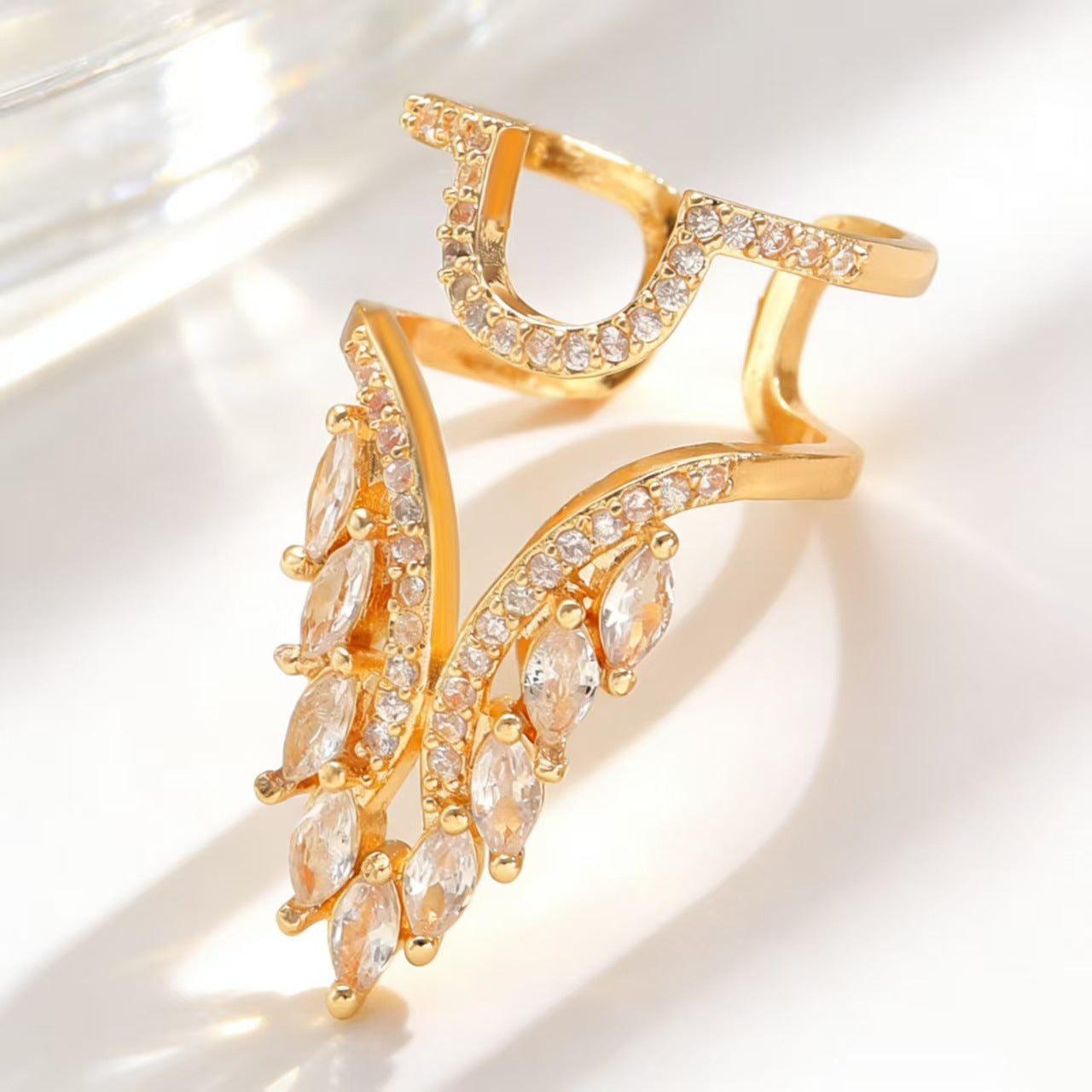 Geometric Trend Open Nail Female Design Exquisite Refined Ring