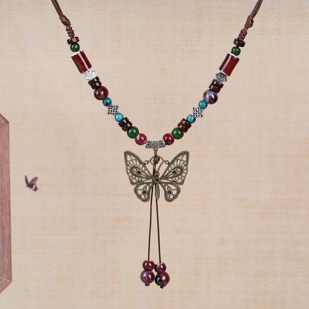 Chinese Ethnic Style Butterfly Niche Ancient Necklaces