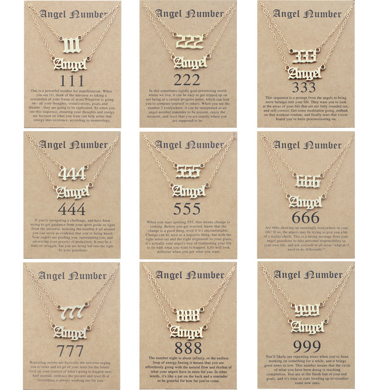 Angel Lucky Number Suit Clavicle Chain Necklaces