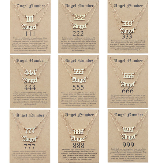 Angel Lucky Number Suit Clavicle Chain Necklaces