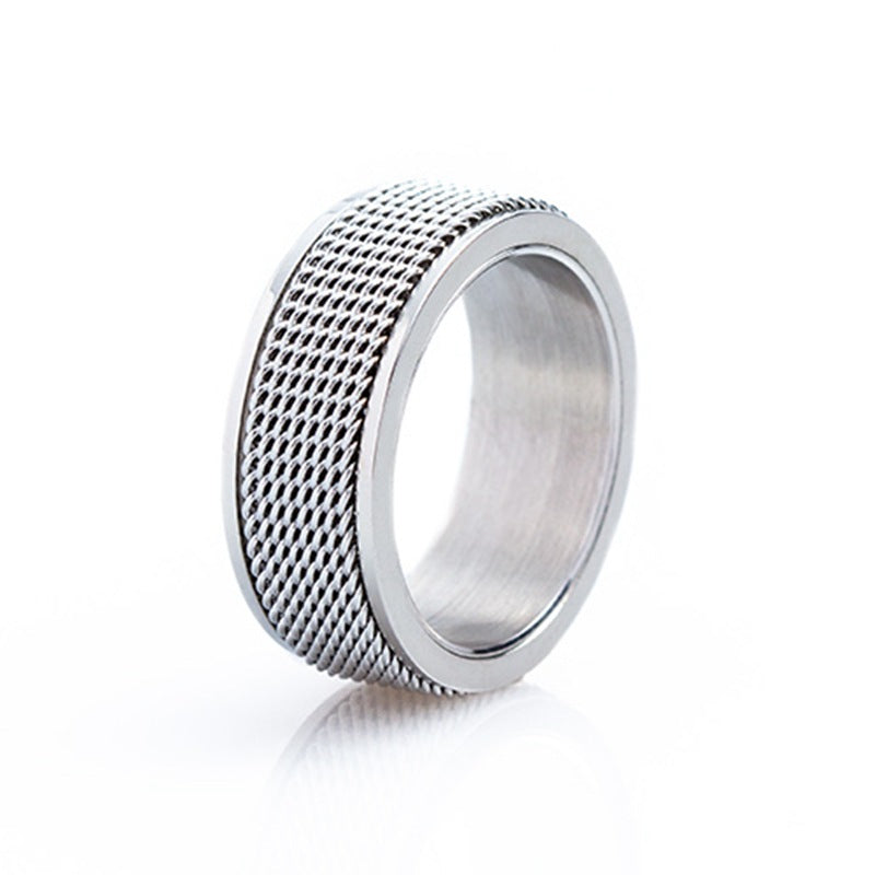 Men's Ornament Titanium Steel Rotatable Outdoor Decompression Rings