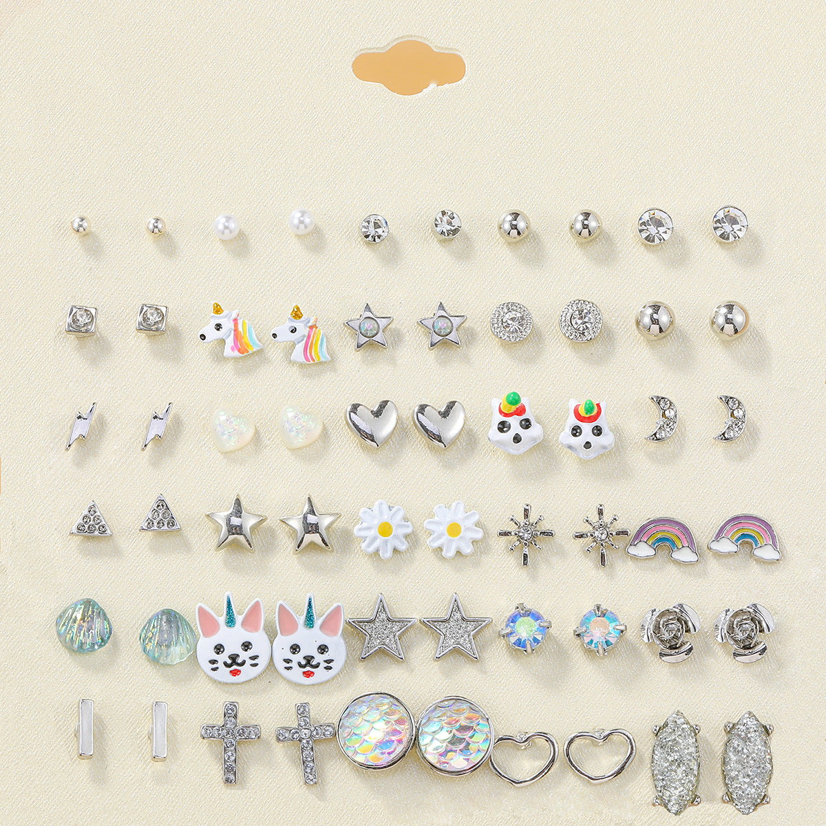 Glamorous Bow Flower Starfish Butterfly Combination Rings
