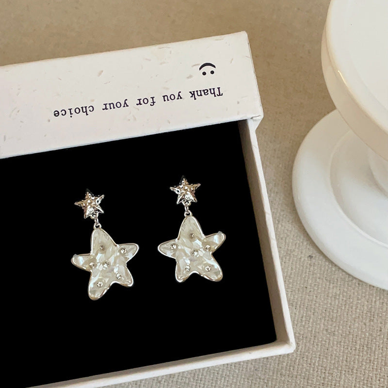 Cool High Sense Diamond In The Debris Star Ear Female Earrings