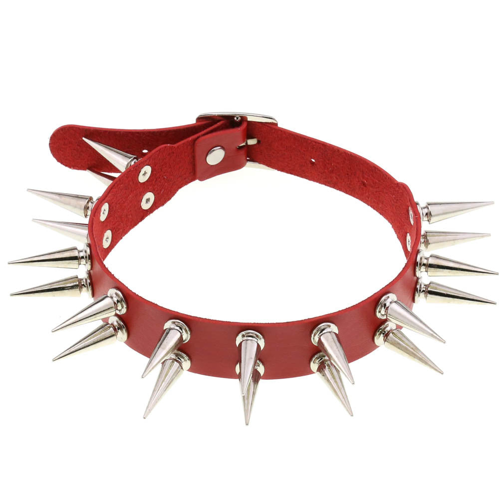 Creative Double Row Rivet Pointed Nail Collar