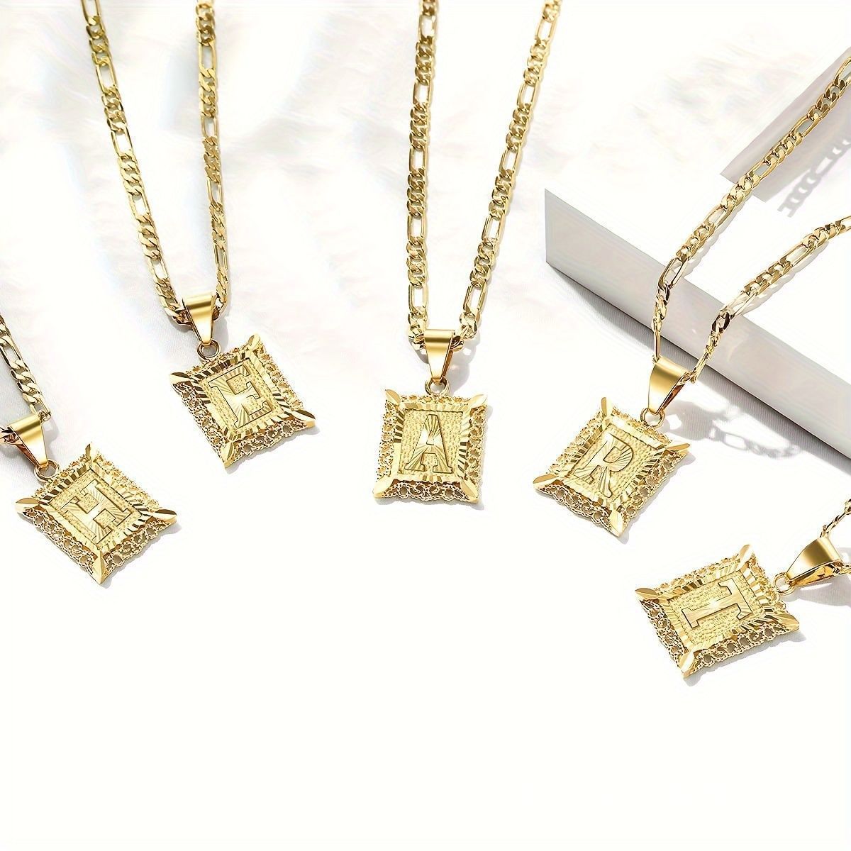 Square With Cross Simple English Letter Pendants
