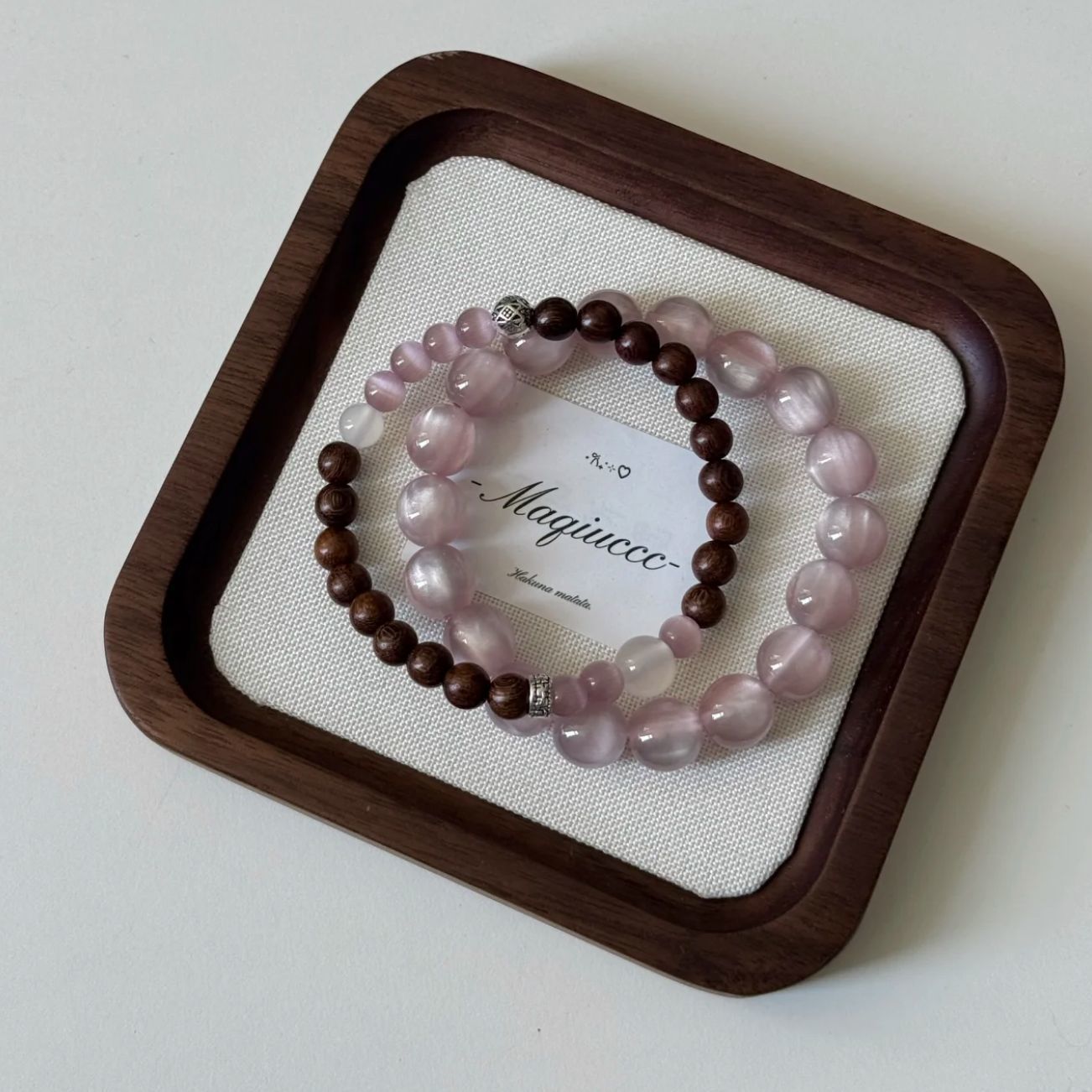 Niche Cold Door Pink Crystal Cat's Bracelet