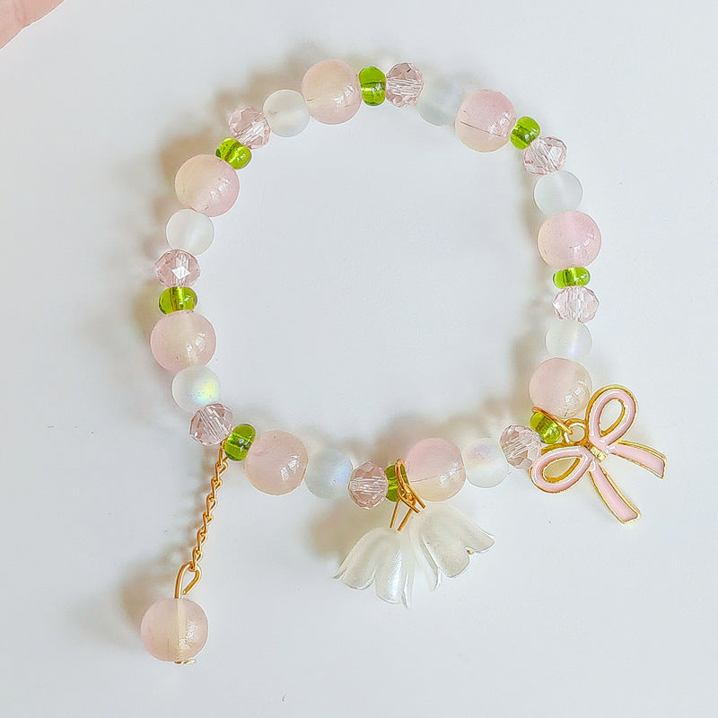 Two-color Lily Female Temperament Small Crystal Bracelet