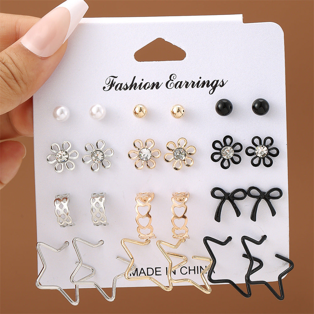Fashion Geometry Pattern Female One Card Stud Earrings
