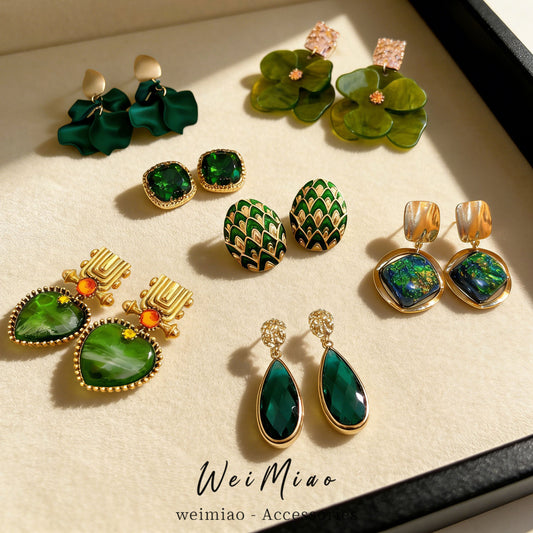 Sier Needle Zircon Geometric Flower Retro Exquisite Earrings