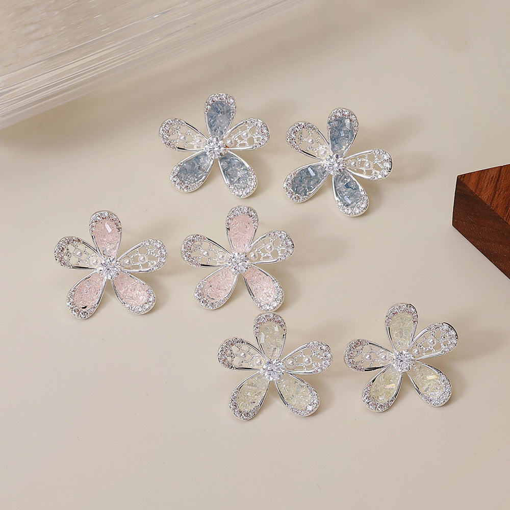 Women's Zircon Flower Korean Exquisite Full Diamond Petite Affordable Luxury Rings