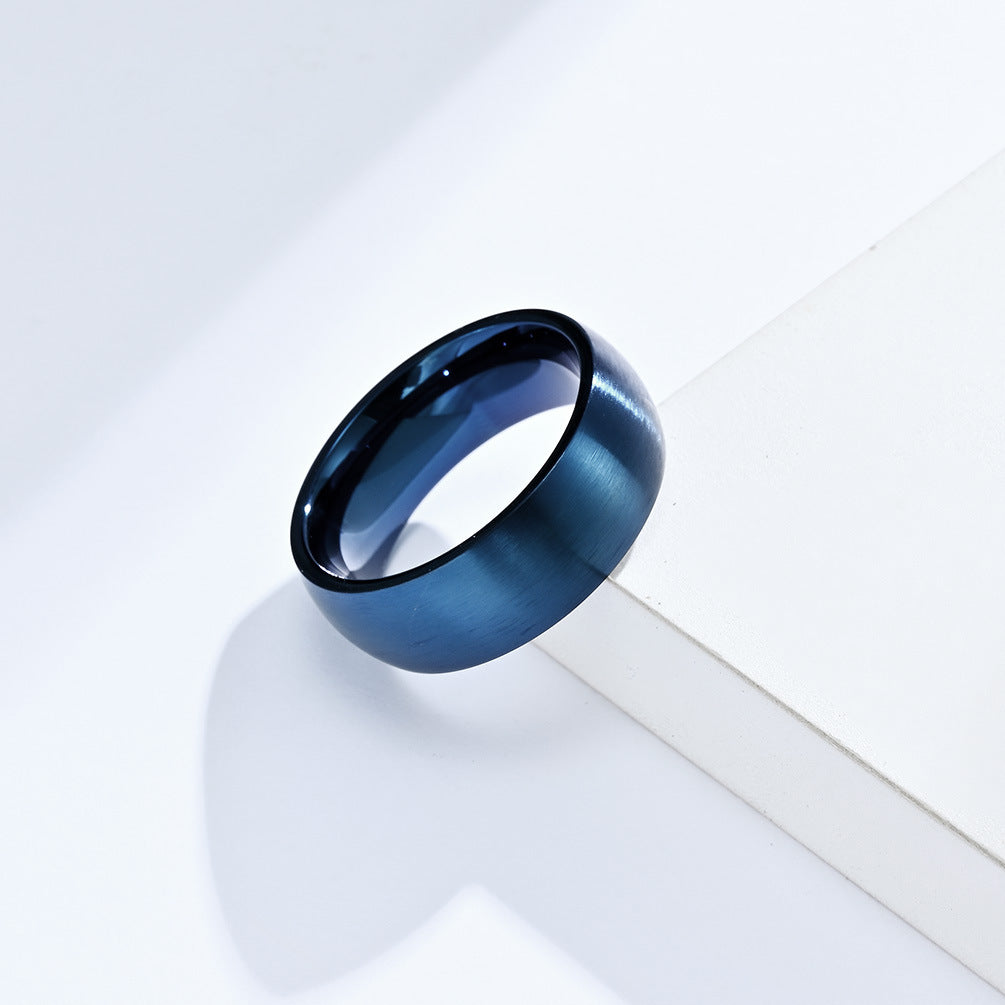 Men's Simple Titanium Steel Matte Brushed Inner Rings