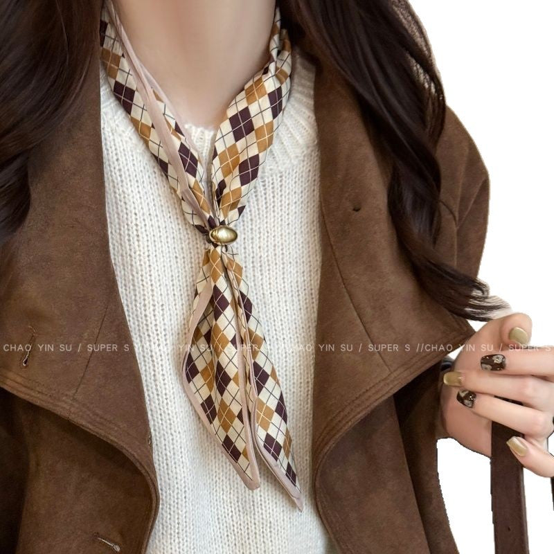 Color Green Shivering Scarf Female Niche Pull-out Long Sweater Chain Necklace