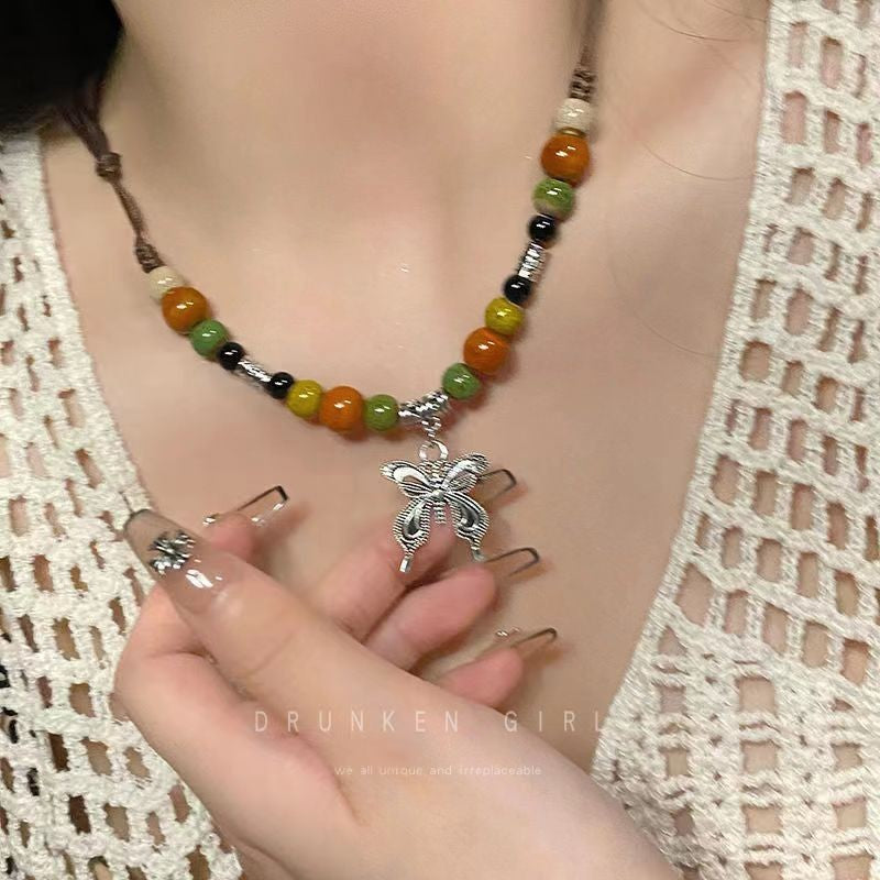 Chinese Ethnic Style Butterfly Niche Ancient Necklaces