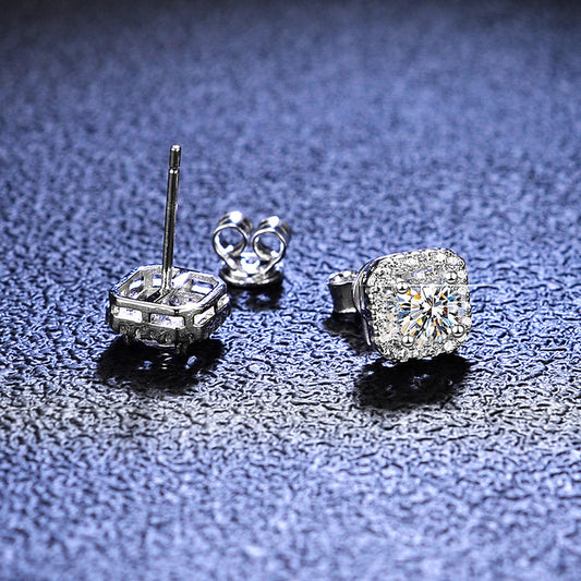 Women's Cube Light Luxury High-grade Square Diamond Earrings