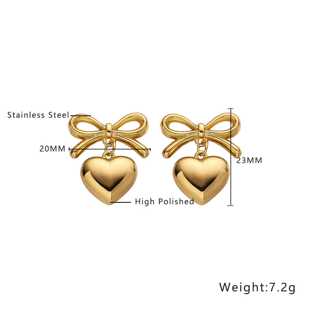 Stainless Steel High-grade Versatile Shaped Love Earrings