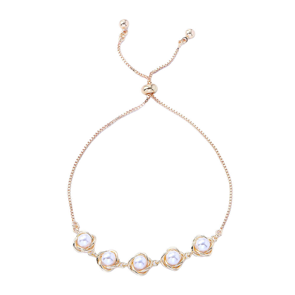 Luxury French Pearl Three-piece Gold Winding Shell Elegant Jewelry Set