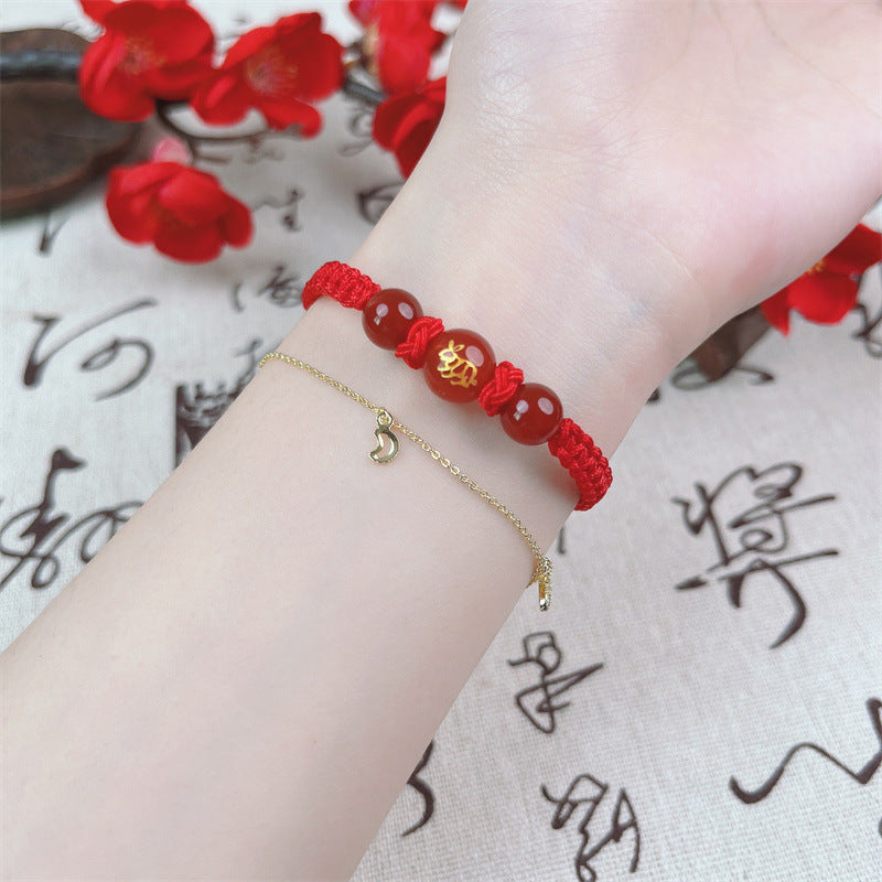 Horse Zodiac Red Rope Anniversary Year Carrying Strap Rabbit Rat Bracelet