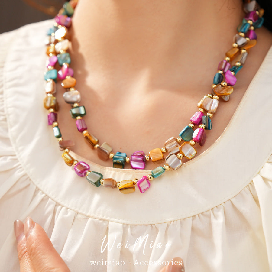 Irregular Double Shell Vintage Bohemian Personality Fashion Niche Necklace
