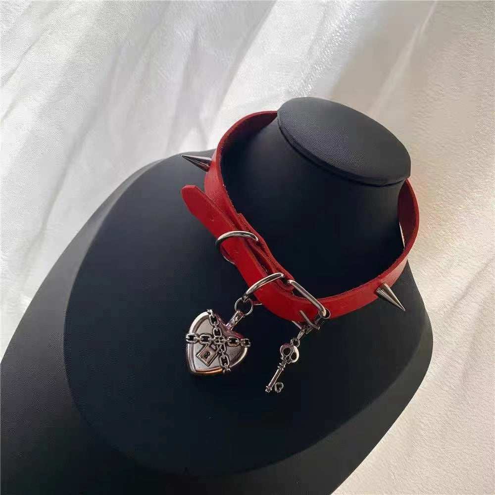 Size Leather Dark Punk Rock Niche Asian Culture Collar