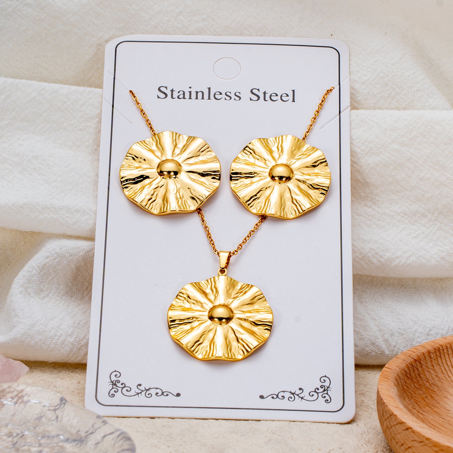 Fashion Personality Stainless Steel Light Luxury Jewelry Set