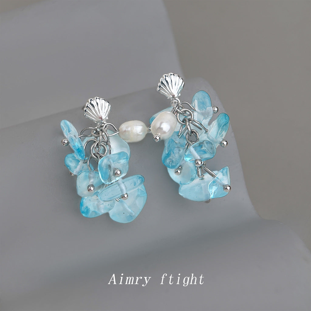 Style Glass Crystal Freshwater Pearl Handmade Earrings