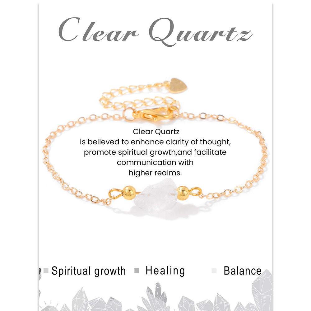 Natural Irregular Rough Stone Beads Chain Bridesmaid Proposal Bracelet