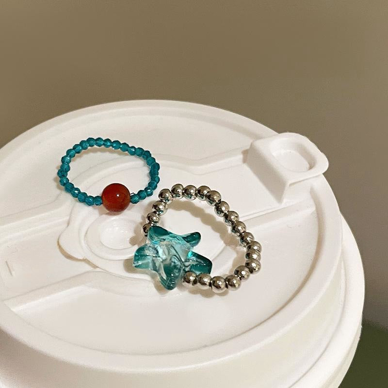 Starfish Beaded Female Summer Fashion Personality Girlfriends Index Finger Design Rings