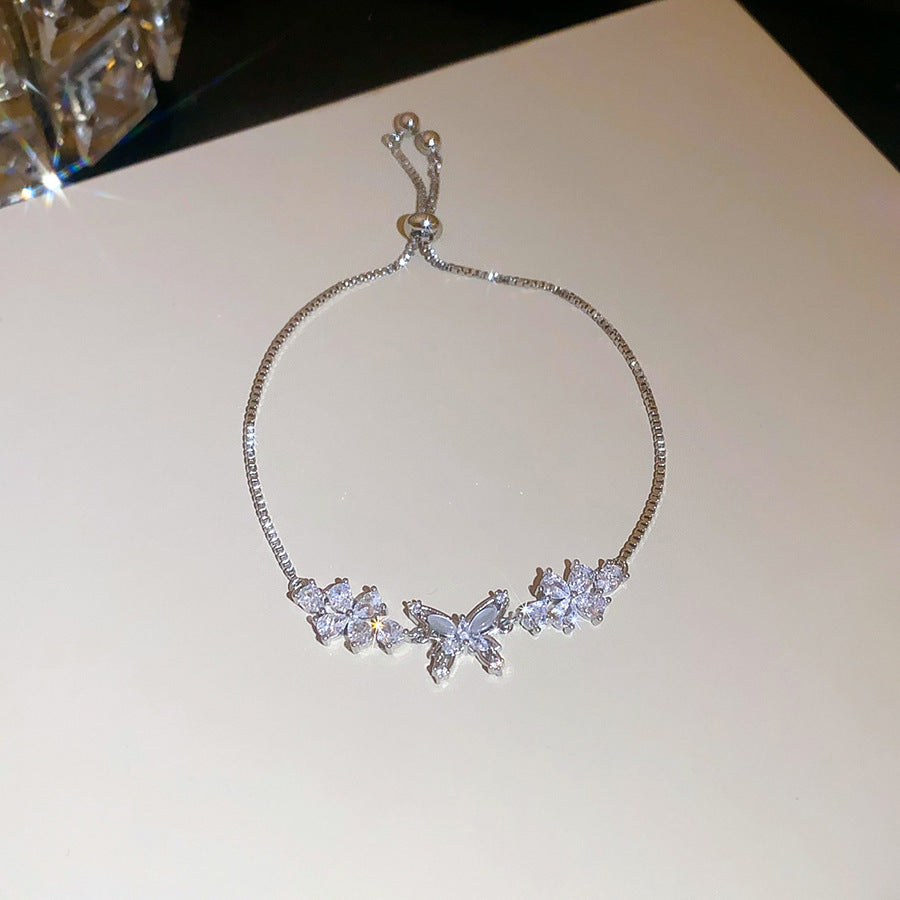 Women's Austrian Bright Gem Flower Light Luxury High-grade Court Style Fashion Bracelets