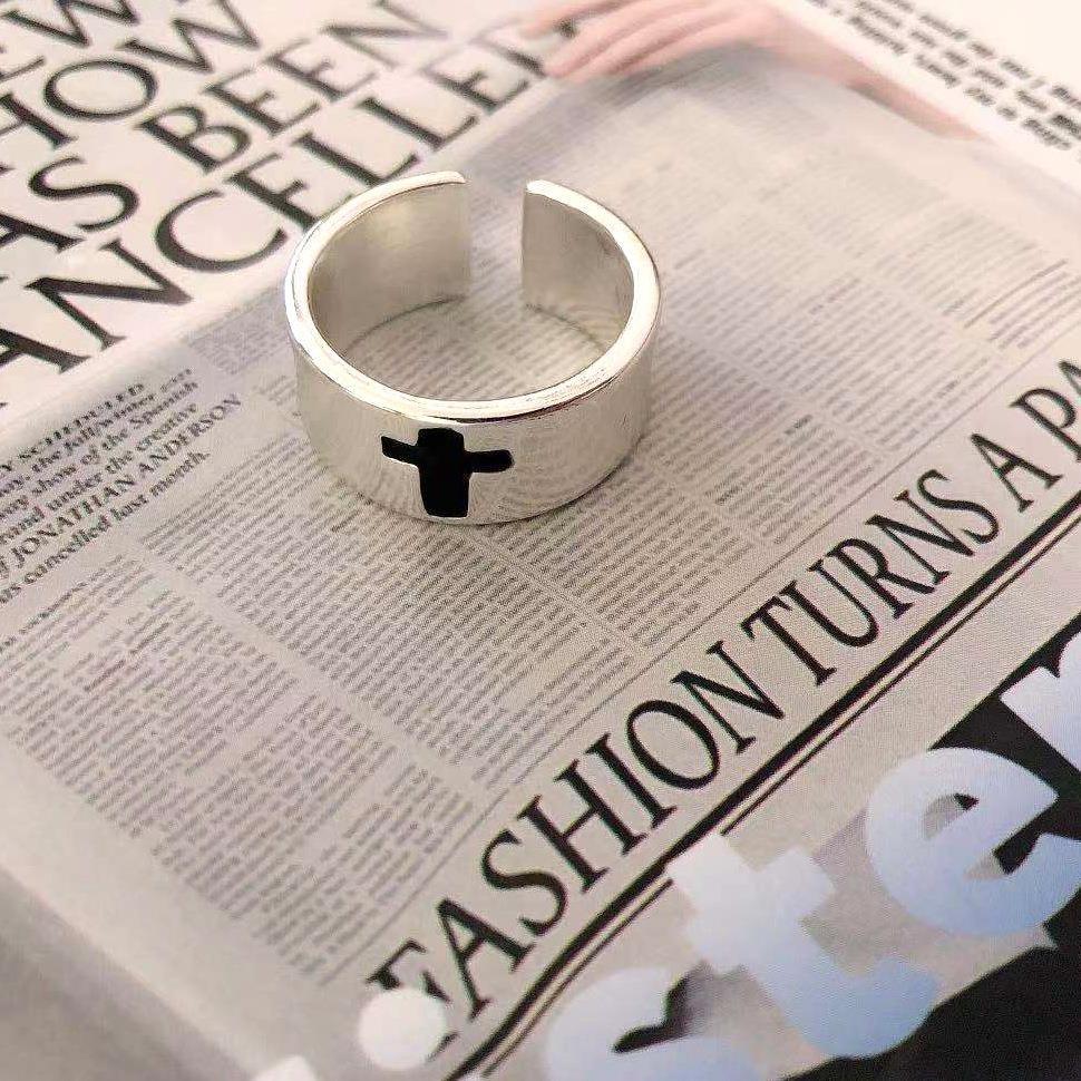 Gold Cross Simple Graceful Index Finger Rings