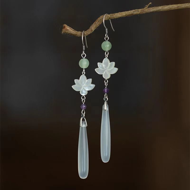 Women's Ethnic Style Song Dynasty Tassel Antique Eardrops Retro Cheongsam Earrings