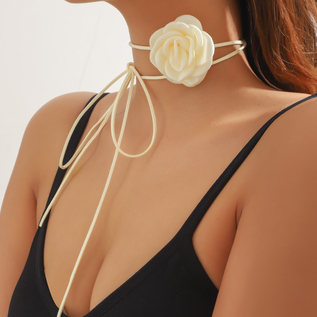 Black Beige Wine Red White Flower Vintage Court Collar