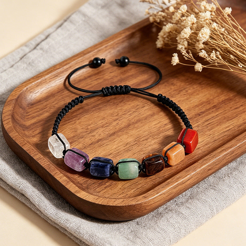 Yoga Crystal Natural Stone Adjustable Woven Energy Bracelet