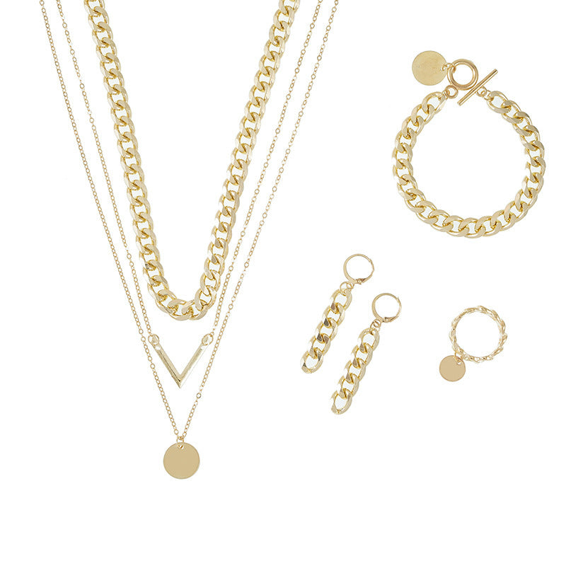 Durable Creative Stylish Aluminum Zipper Chain Jewelry Set