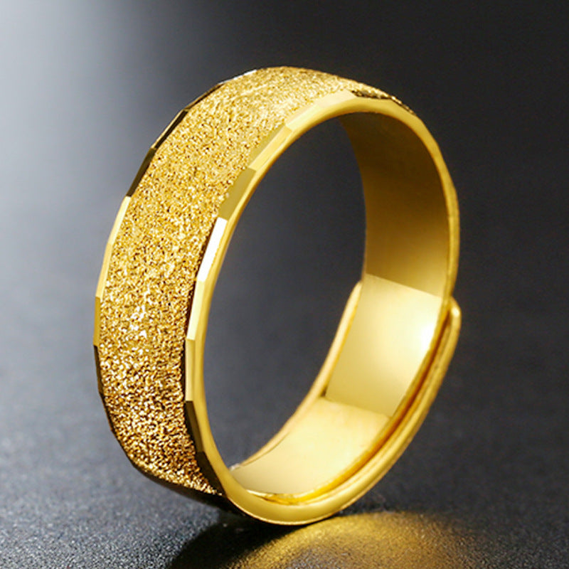 Men's Female Personality Fashion High-grade Sand Surface Carven Design Domineering Switchable Rings