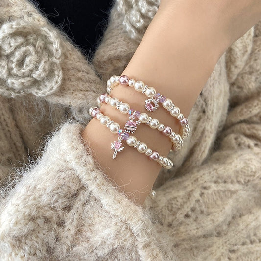 Women's Pearl Light Luxury Minority High-grade Sweet Elegance Exquisite Painted Bracelet