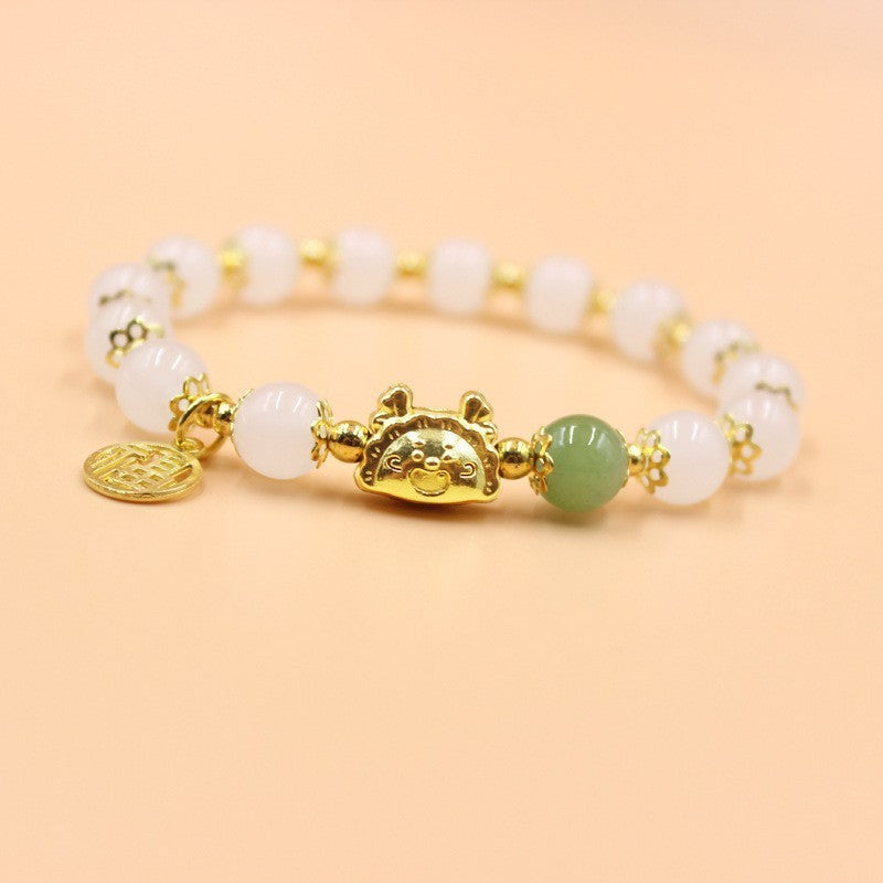 Camellia Little Daisy Crystal Girlfriends Color Glass Chipping Bracelet