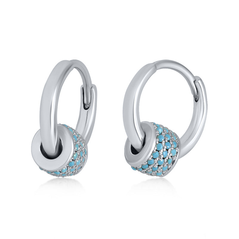 Light Luxury Sier Needle Geometric Ear Female Water Drop Leaf Stud Earrings