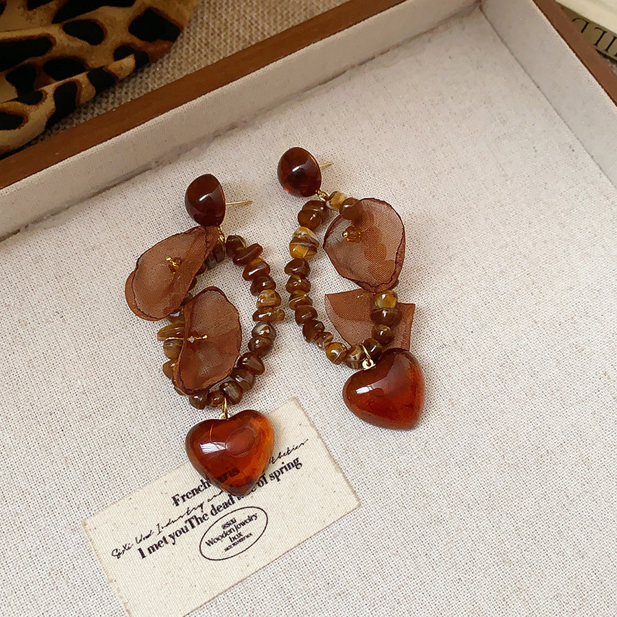 Women's Needle Geometric Irregular Resin Fashionable Retro Earrings