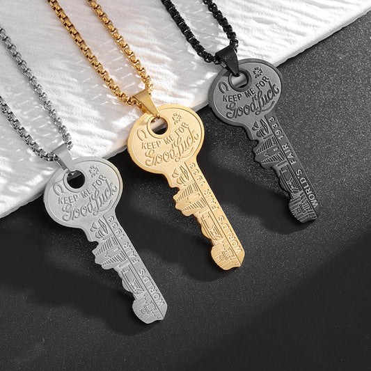 Women's & Men's Personalized Creative Key Stainless Steel Retro Necklaces