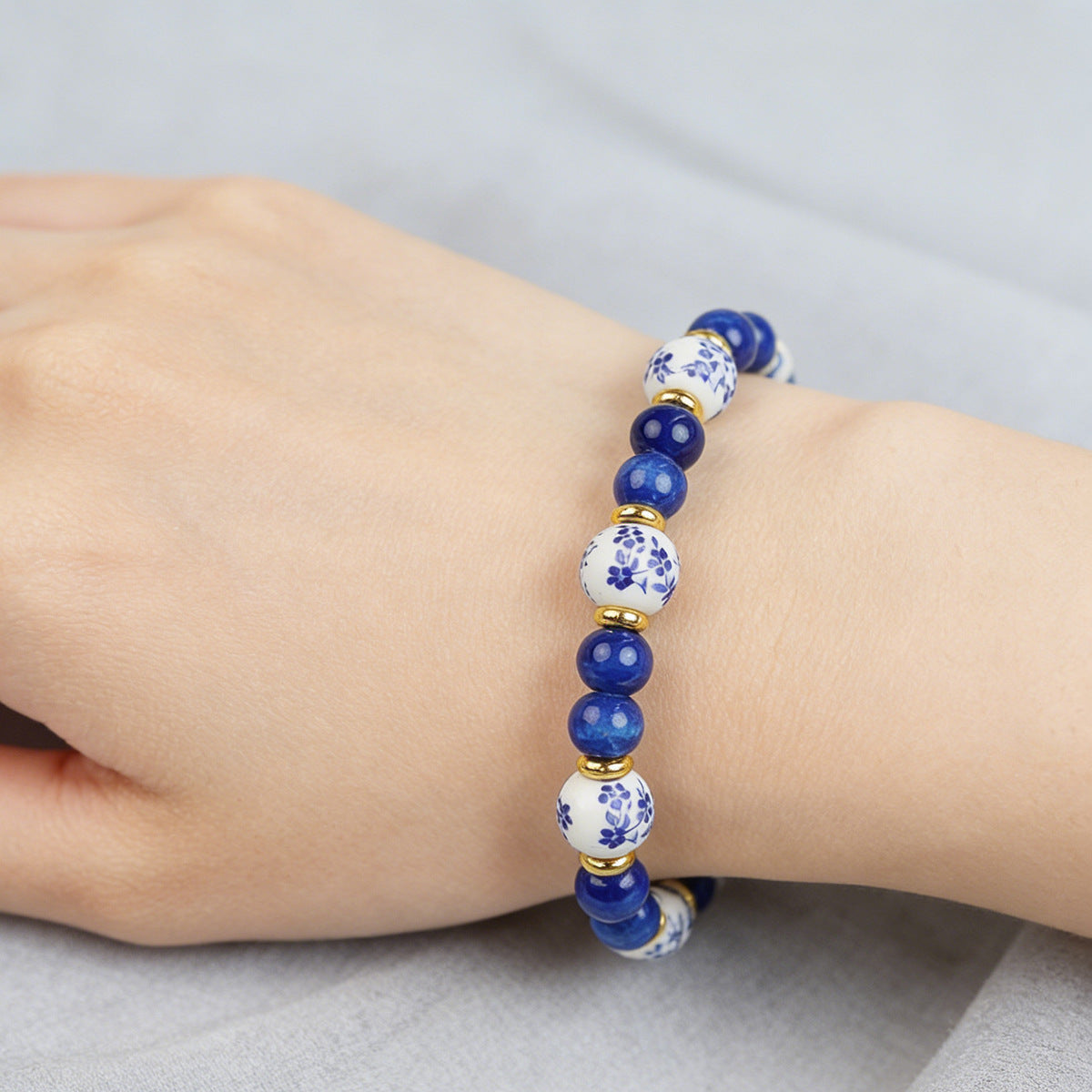 Blue White Porcelain Beaded Travel For Bracelets