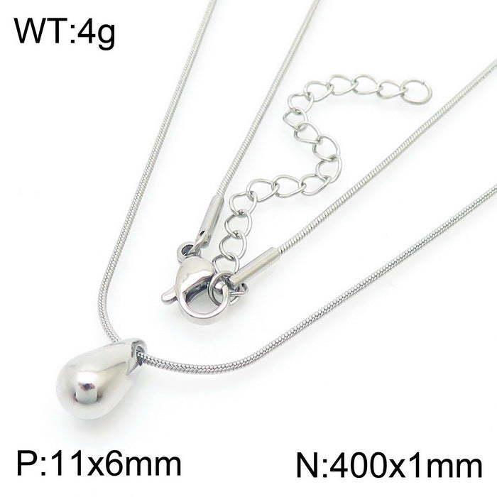 Design Chubby Water Drop Fashion Stainless Earrings