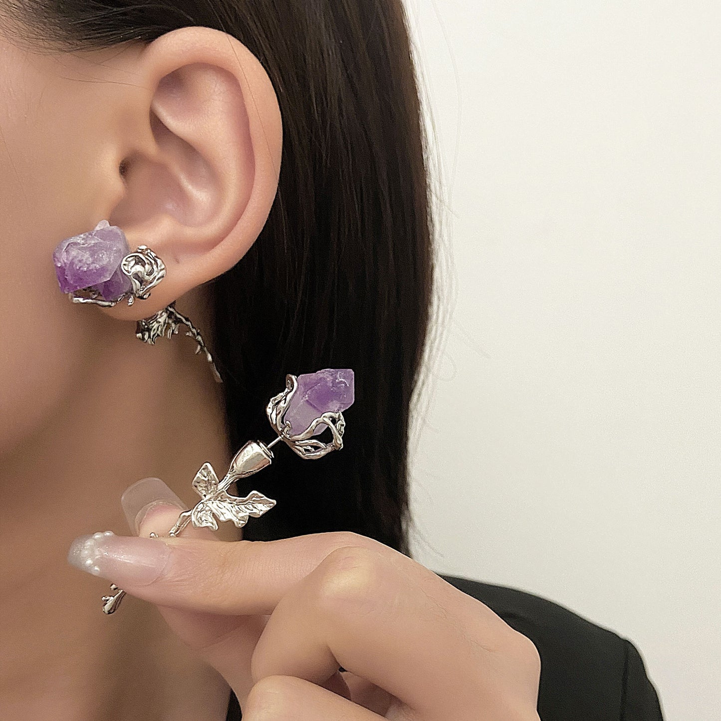 Style Fresh Pearl Small Flower Ear Pink Stud Earrings